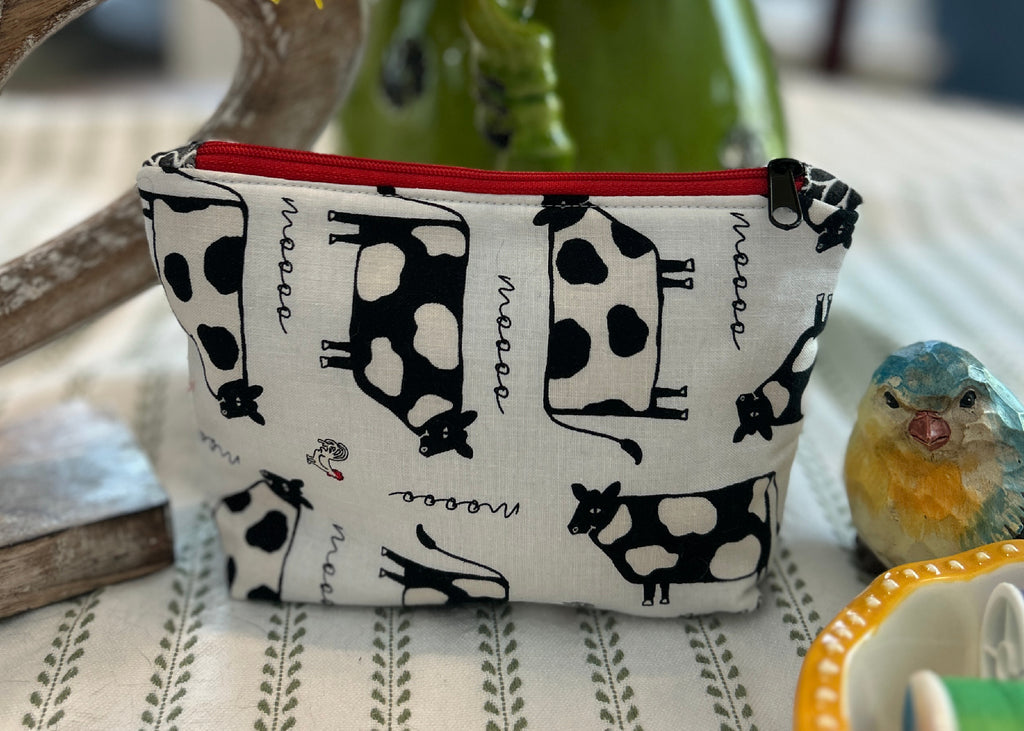 Cosmetic Zipper Pouch - Cockadoodle Moooo