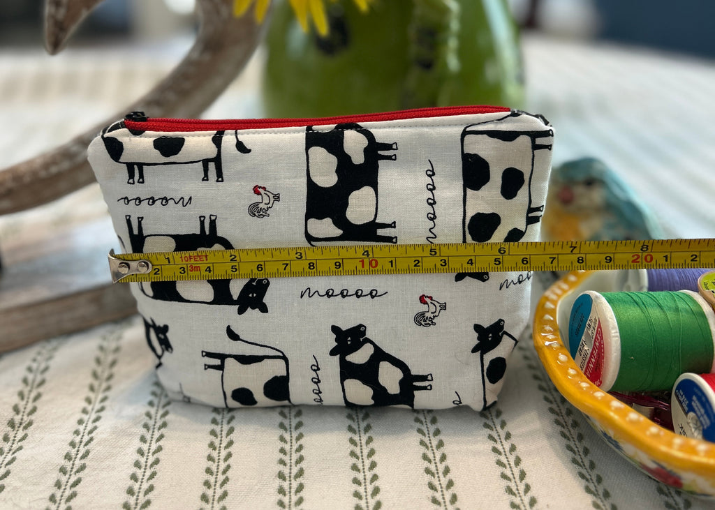 Cosmetic Zipper Pouch - Cockadoodle Moooo