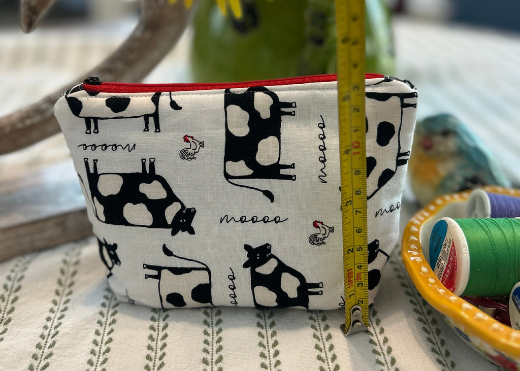 Cosmetic Zipper Pouch - Cockadoodle Moooo