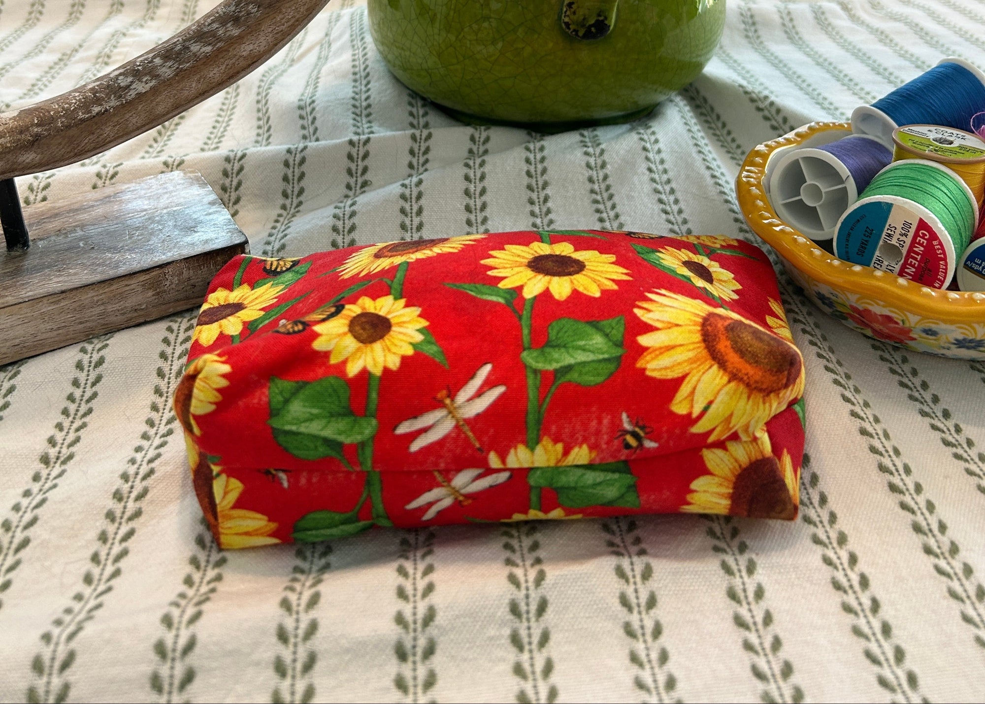Cosmetic Zipper Pouch - Sunflowers and Butterflies