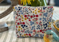 Cosmetic Zipper Pouch - Red and Blue Flowers