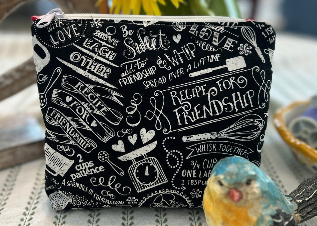 Cosmetic Zipper Pouch - Recipe for Friendship