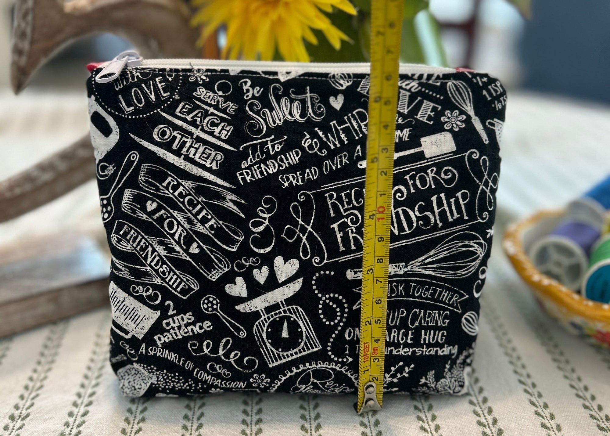 Cosmetic Zipper Pouch - Recipe for Friendship