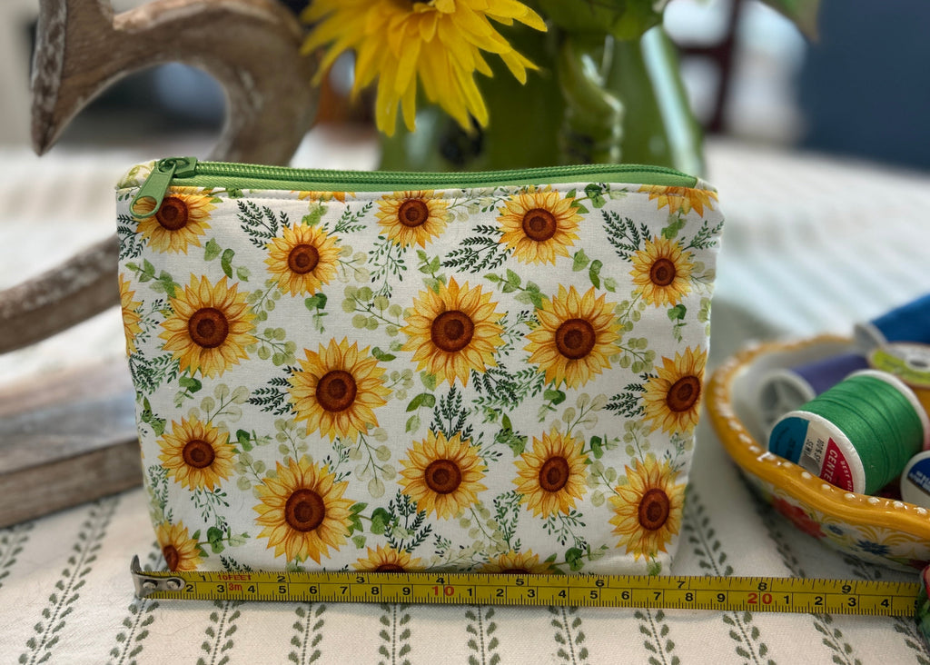 Cosmetic Zipper Pouch - Sunflowers in a Meadow