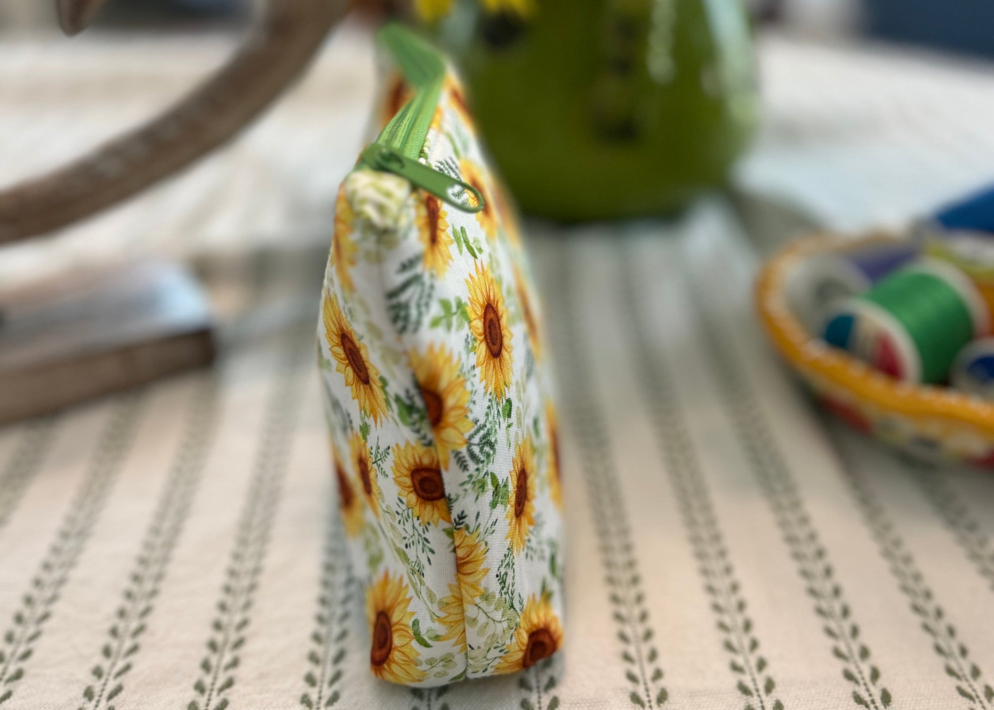 Cosmetic Zipper Pouch - Sunflowers in a Meadow