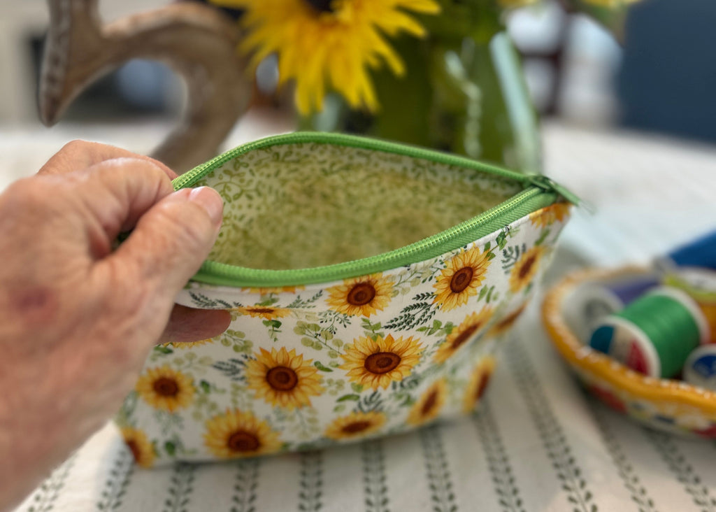 Cosmetic Zipper Pouch - Sunflowers in a Meadow