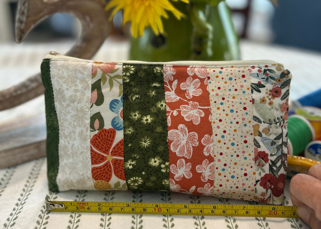 Cosmetic Zipper Pouch - Strips of Scraps