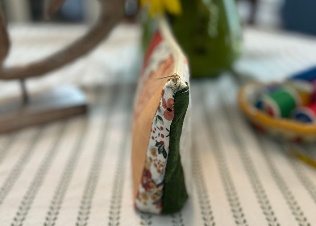 Cosmetic Zipper Pouch - Strips of Scraps