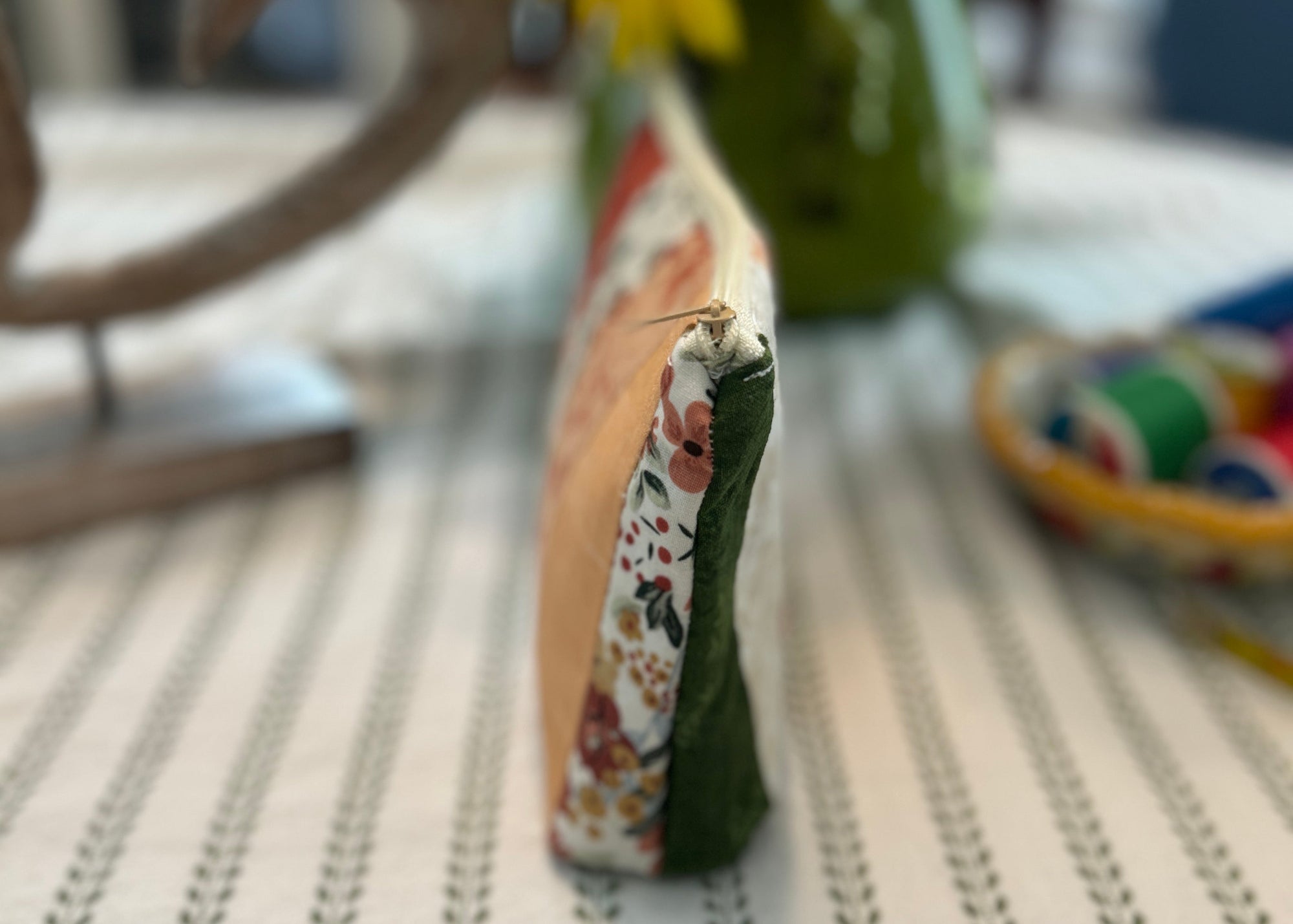 Cosmetic Zipper Pouch - Strips of Scraps