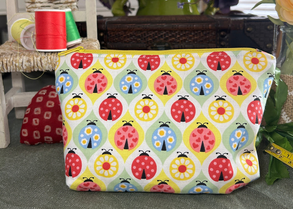 Colorful Lady Bugs Cosmetic Zipper Pouch