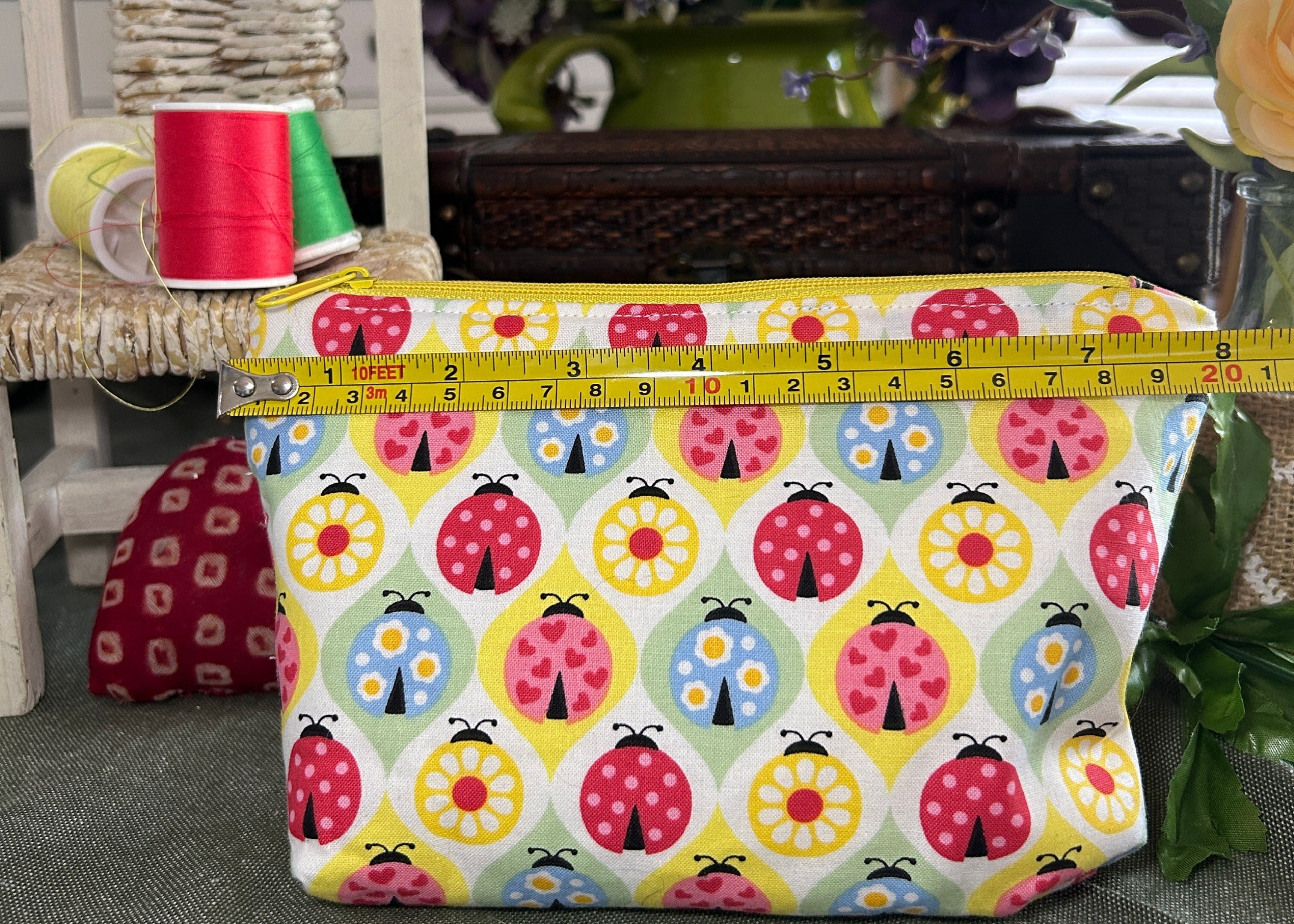 Colorful Lady Bugs Cosmetic Zipper Pouch