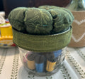 Mason Jar Sewing Kit with Green Dragonflies