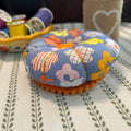 Pin Cushion Modern Floral Design with Wooden Base