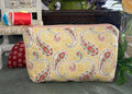 Peachy Paisleys on Buttery Yellow Cosmetic Zipper Pouch