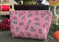 Pink Hearts and Elephants Cosmetic Zipper Pouch