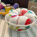 Hot Pink Floral Design in a Bowl Pin Cushion