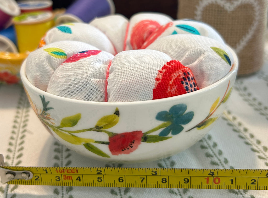 Hot Pink Floral Design in a Bowl Pin Cushion