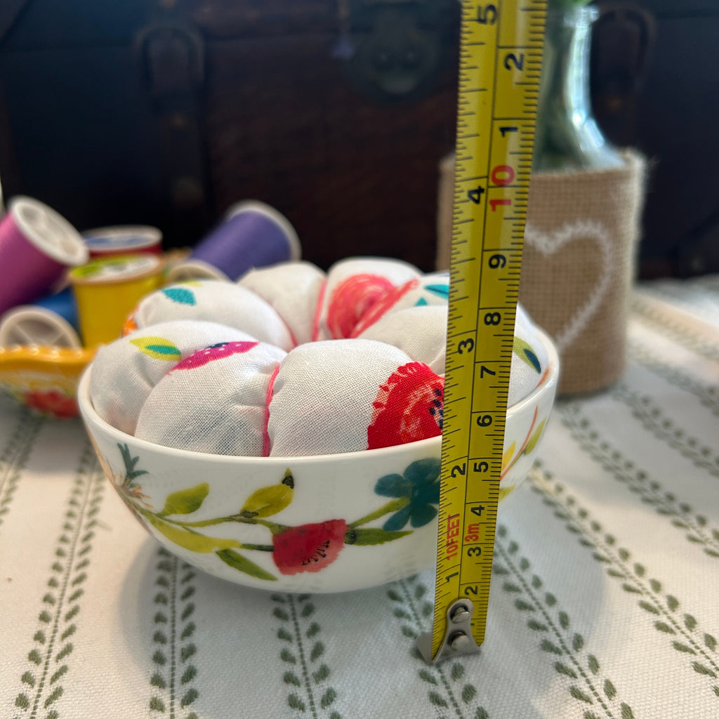 Hot Pink Floral Design in a Bowl Pin Cushion