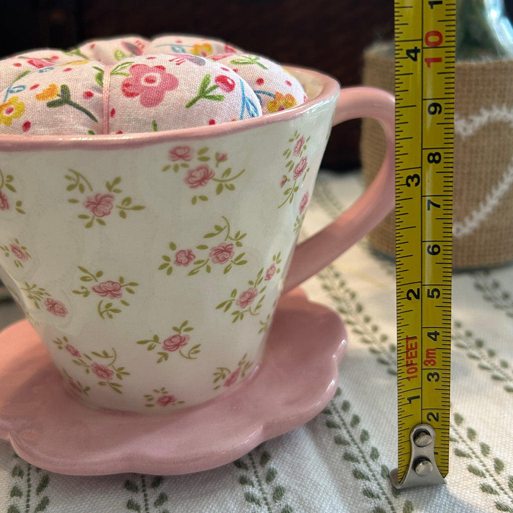 Pretty in Pink Tea Cup Pin Cushion