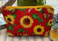 Cosmetic Zipper Pouch - Sunflowers and Butterflies