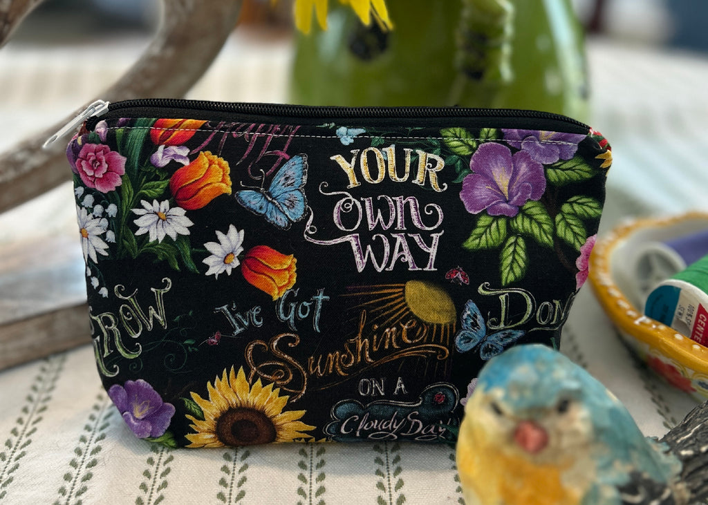 Cosmetic Zipper Pouch - Sunshine on a Cloudy Day