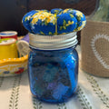 Tiny Blue Mason Jar Sewing Kit