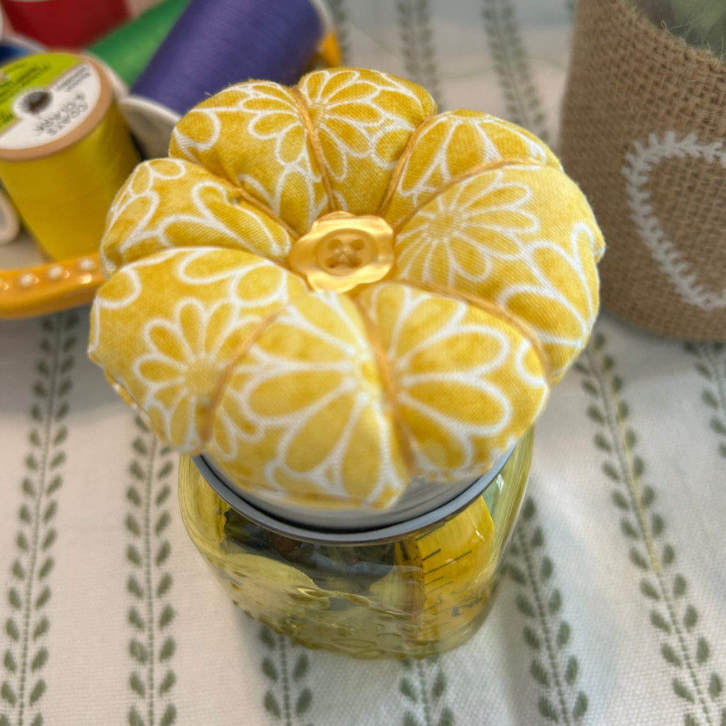 Tiny Yellow Mason Jar Sewing Kit