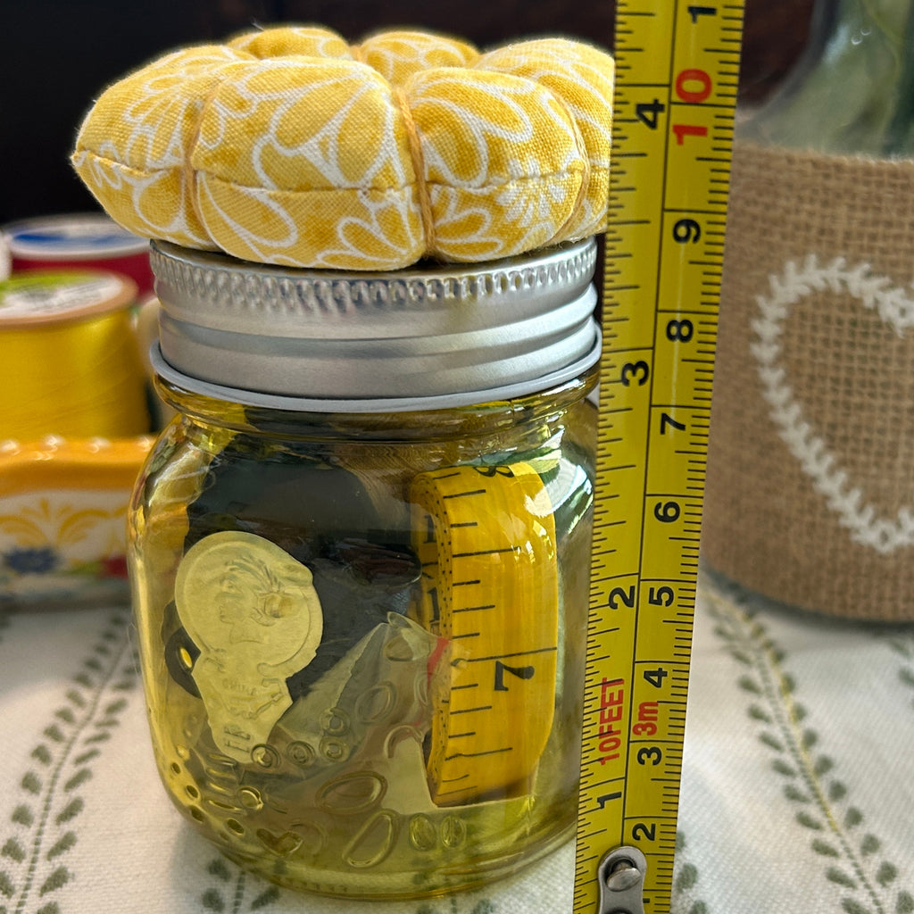 Tiny Yellow Mason Jar Sewing Kit