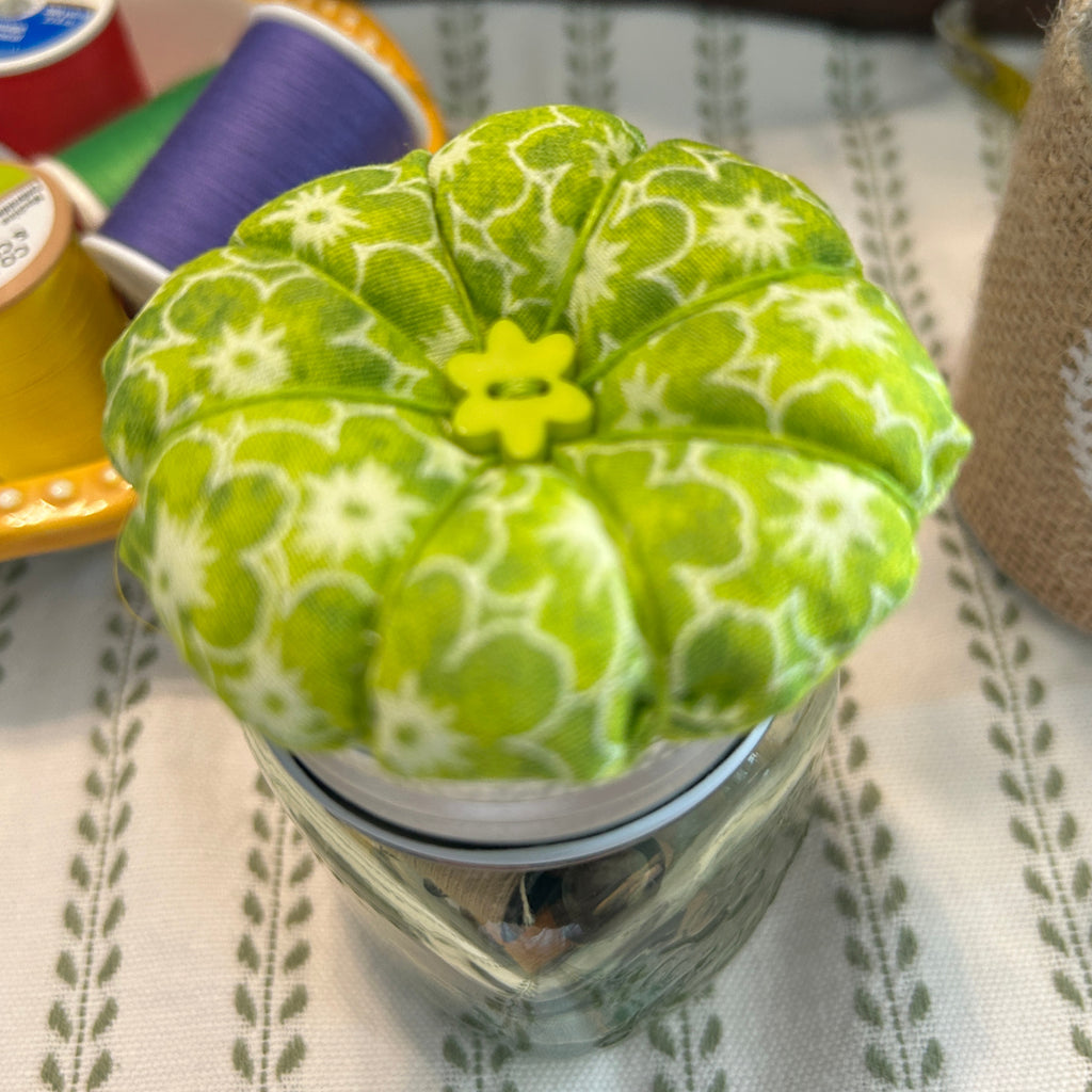 Tiny  Green Mason Jar Sewing Kit