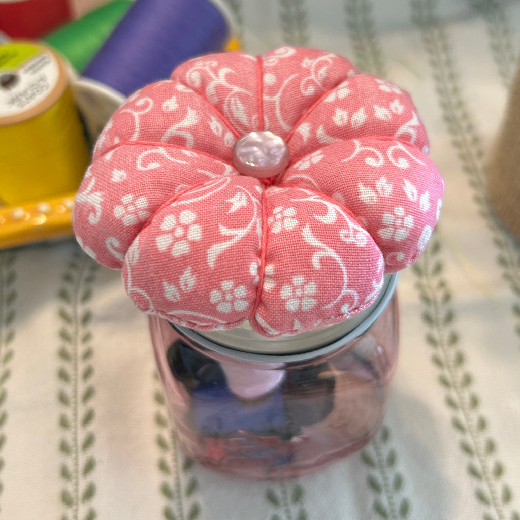 Tiny Pink Mason Jar Sewing Kit