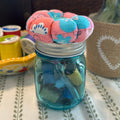 Tiny Turquoise Mason Jar Sewing Kit