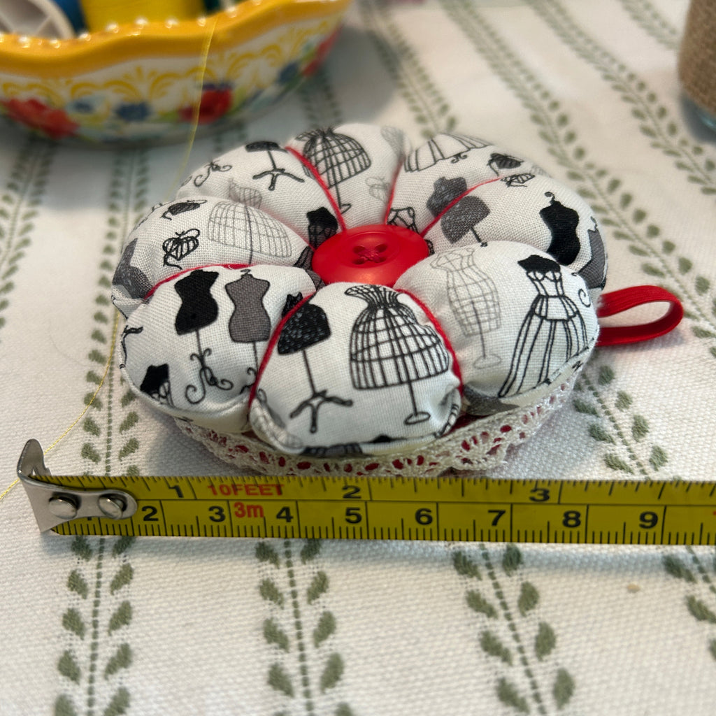 Wristlet Dressmaker Pin Cushion - Black and White