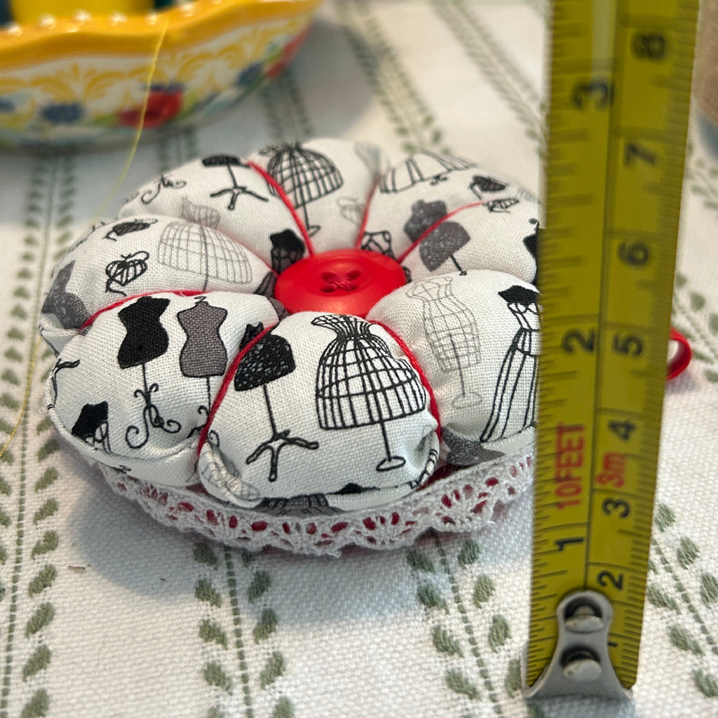 Wristlet Dressmaker Pin Cushion - Black and White