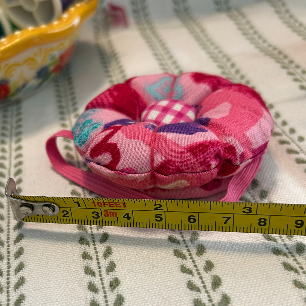 Wristlet Pink, Purple, Teal Hearts Pin Cushion