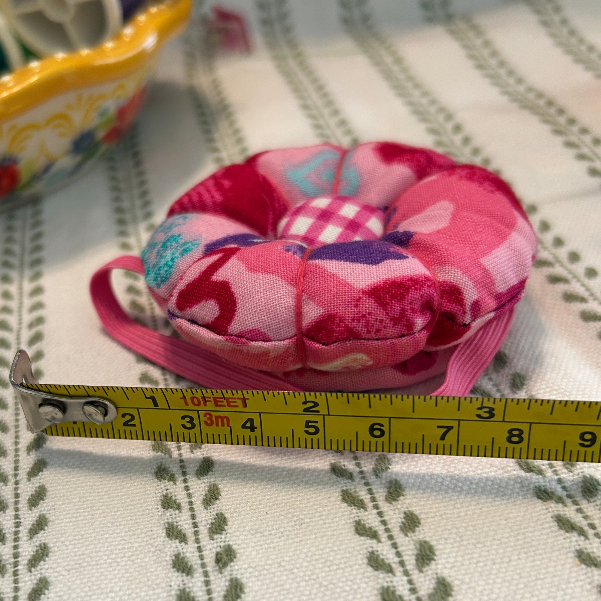 Wristlet Pink, Purple, Teal Hearts Pin Cushion